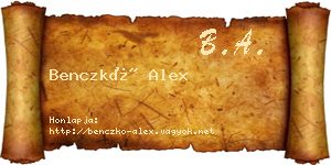 Benczkó Alex névjegykártya